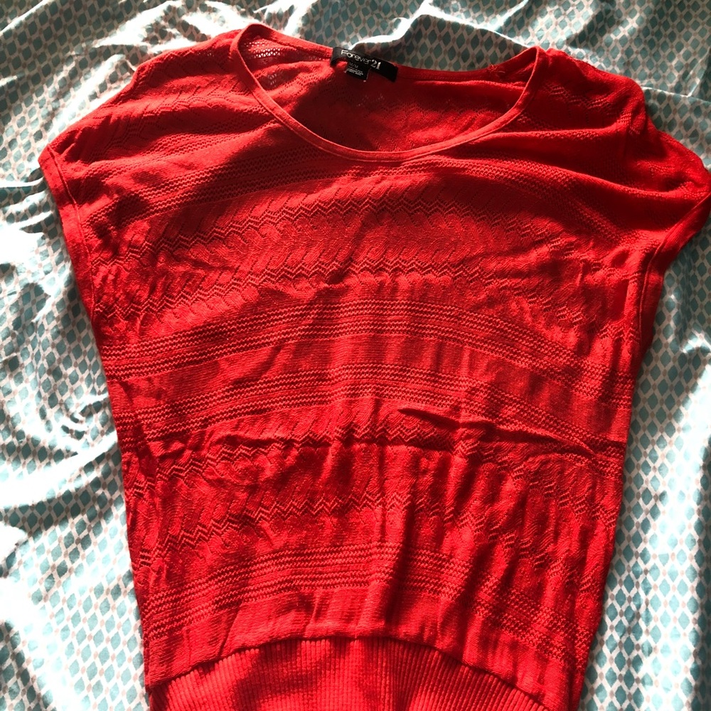 Cap sleeved knit top